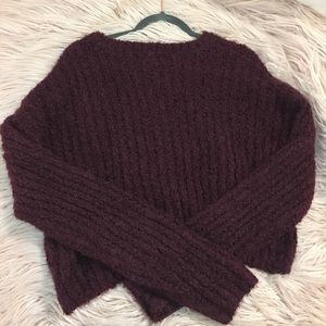 Cropped Scoop Neck Sweater